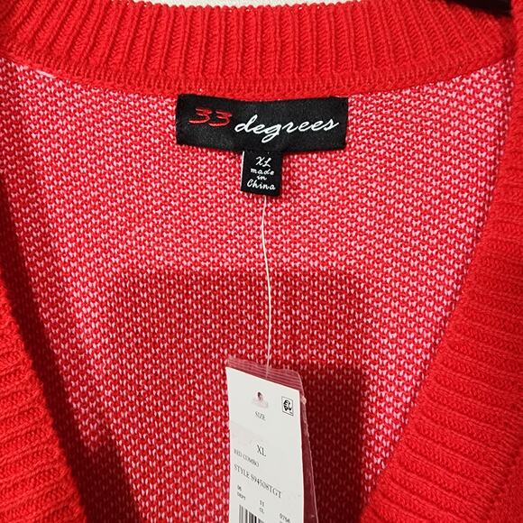 Heart sweater by 33 degrees women's XL - Picture 3 of 7